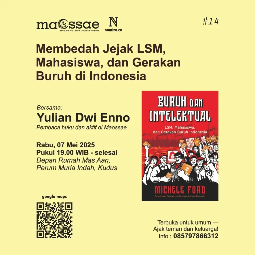 Poster MAOSSAE #14: Bedah Buku "Buruh dan Intelektual"